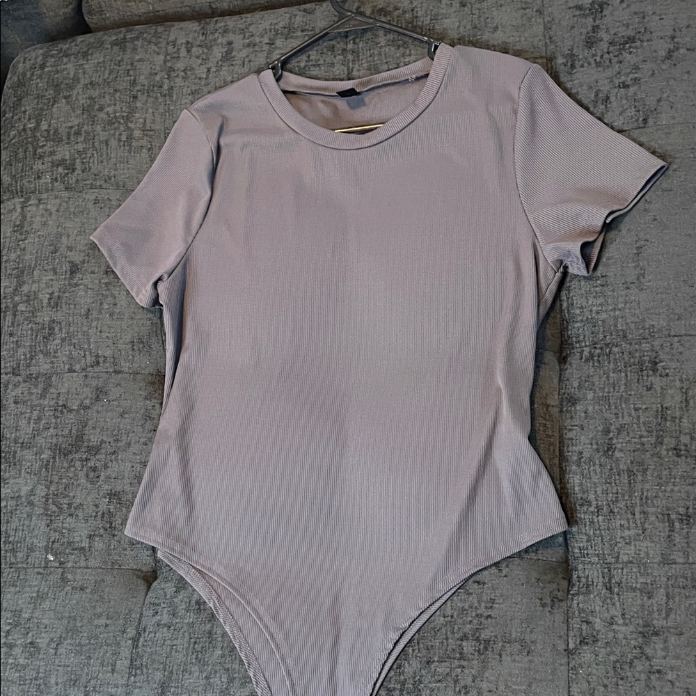 Gray Short Sleeve Bodysuit